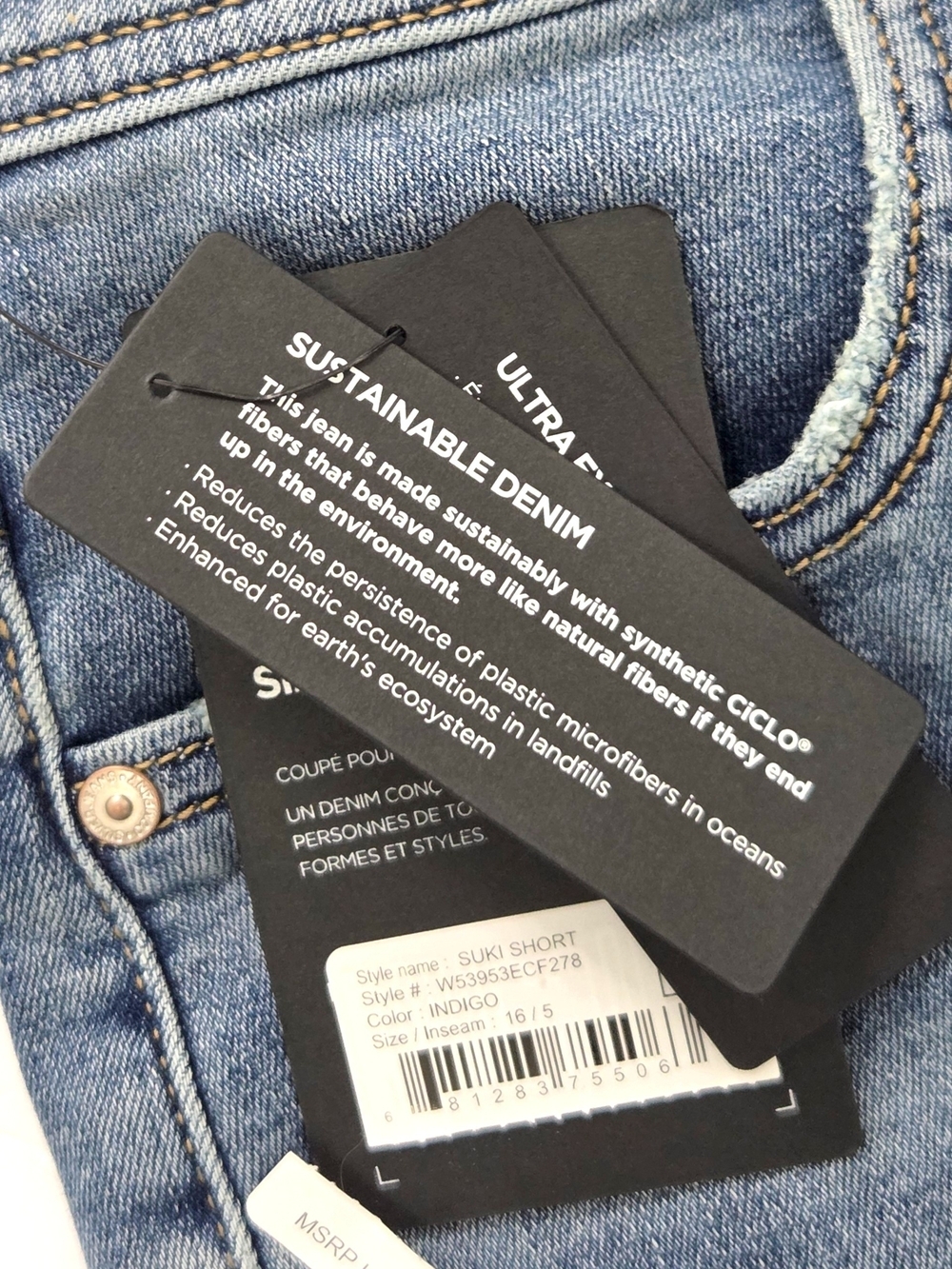 NWT Silver Jeans Co Suki Curvy Mid Rise Denim Shorts Indigo Blue Size 16W - Picture 11 of 14